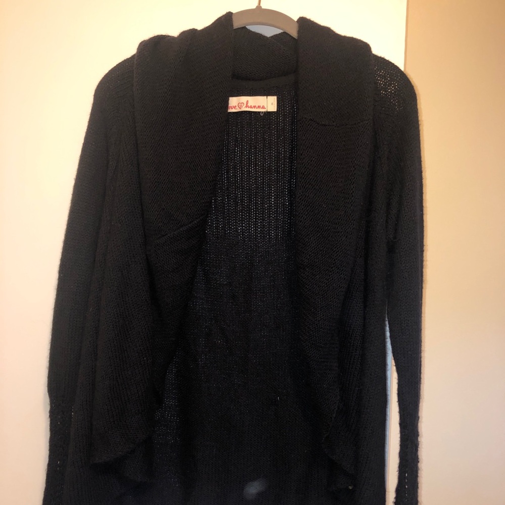Hanna Andersson women’s black cardigan sweater